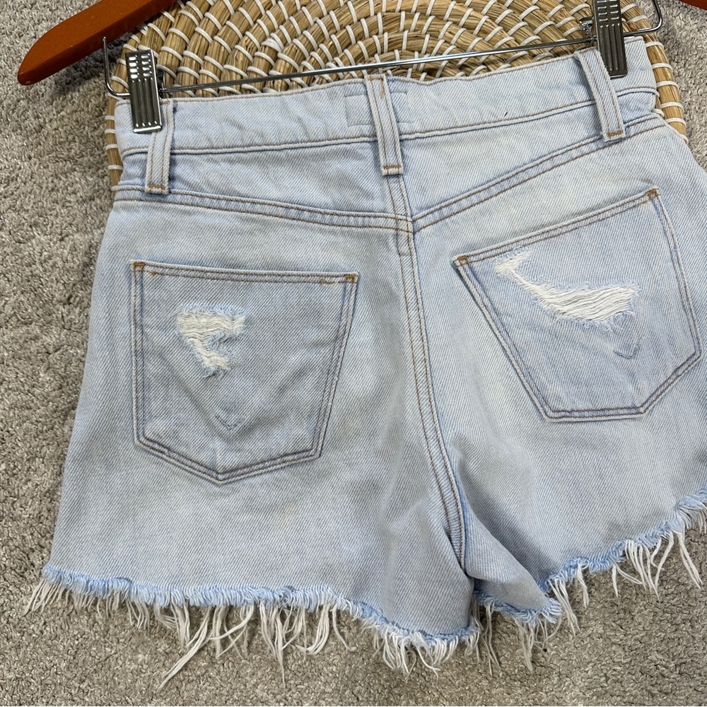 Hudson Women’s Sade Cut Off Denim Shorts High Rise Frayed Hem in Trea Size 24 - Picture 6 of 16